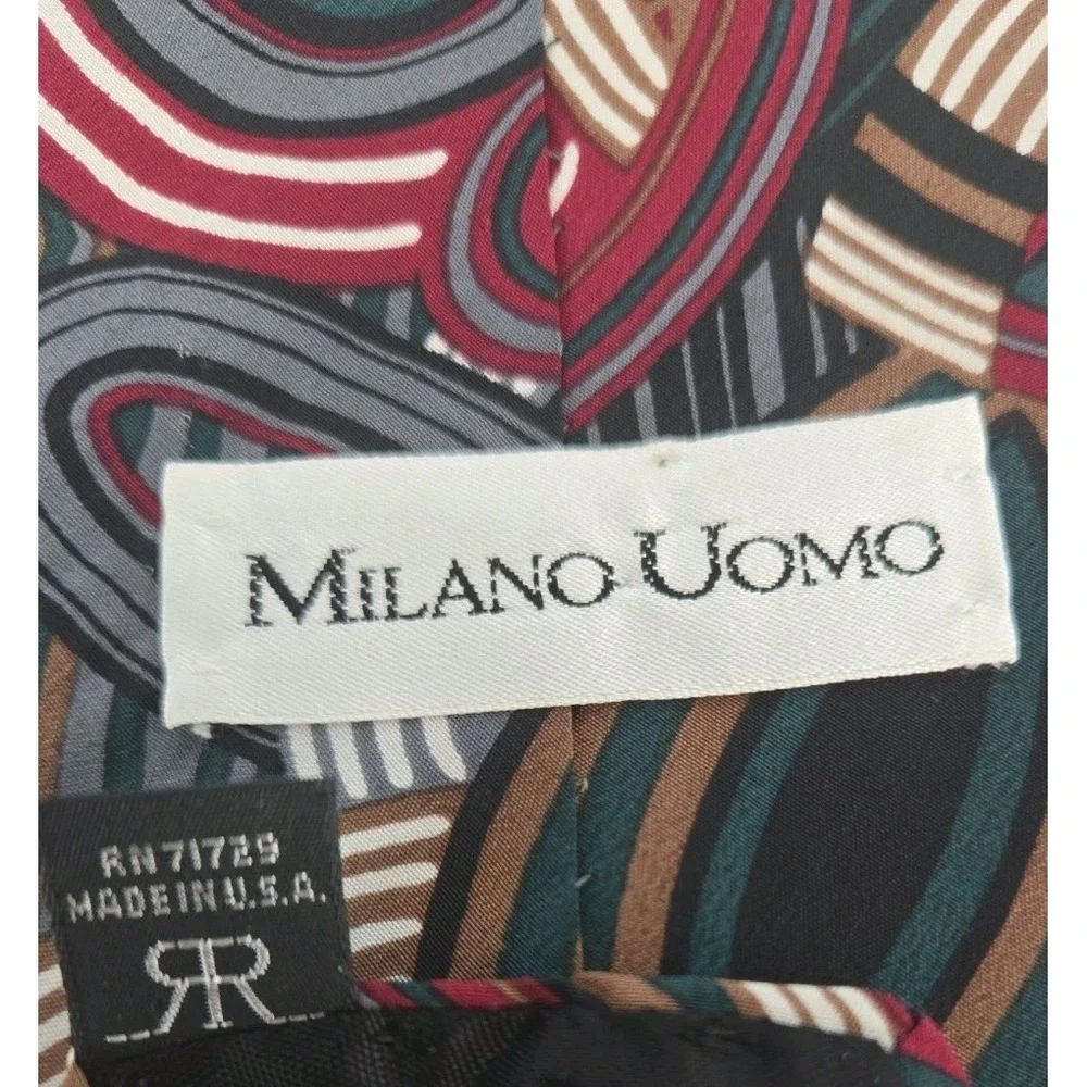 Milano Uomo Tie Abstract Geometric 100% Silk Made USA Robert Talbott RITZ